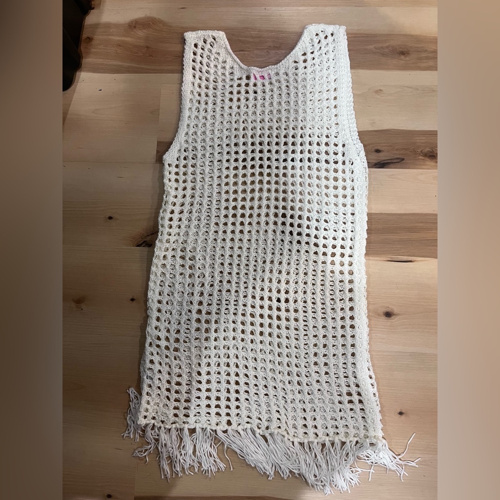 Cream Crochet Sleeveless Top